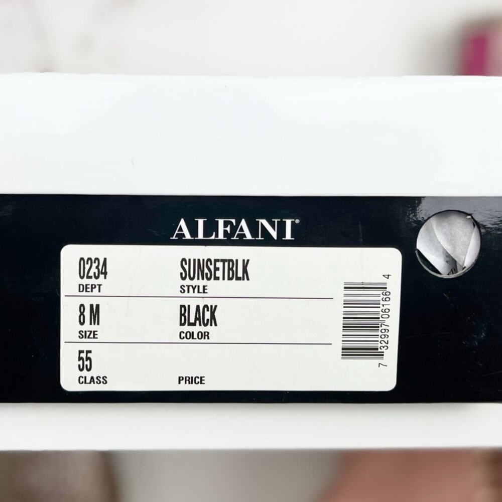 Alfani‎ Sunset Black Rhinestone Pointed Toe Ankle Strap Stiletto Pumps Size 8 M - Picture 9 of 10